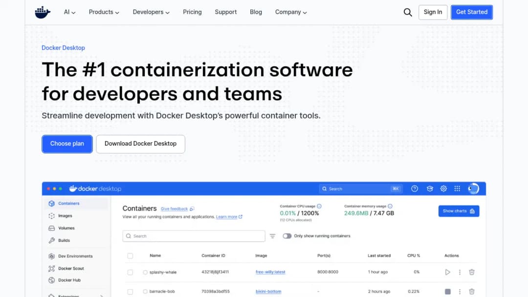 Docker Desktop screenshot