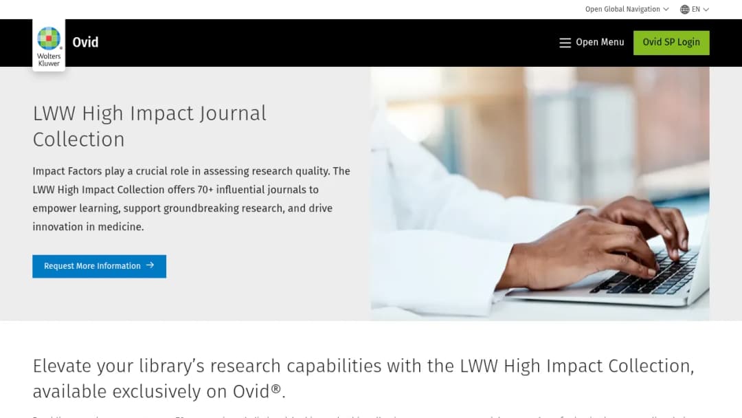 Wolters Kluwer LWW High Impact Journal Collection screenshot