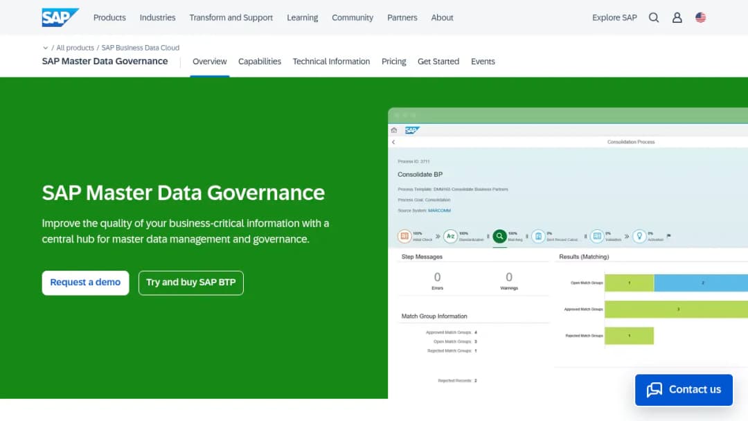 SAP Master Data Governance screenshot