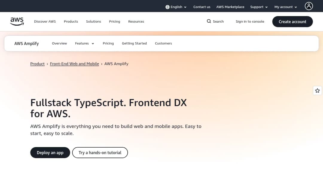 AWS Amplify screenshot