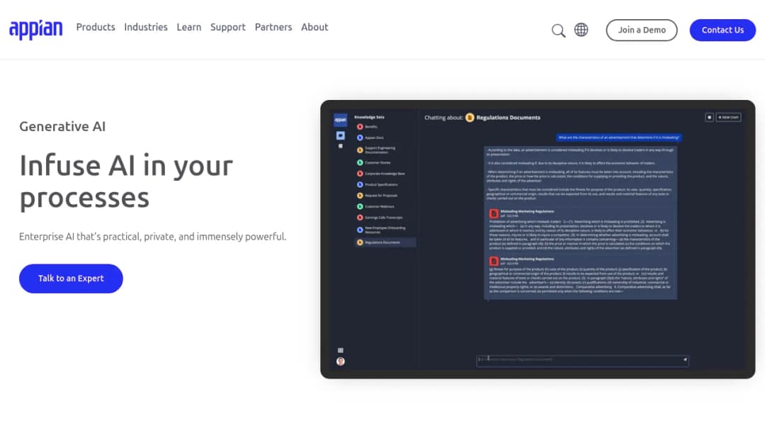 Appian Generative AI screenshot