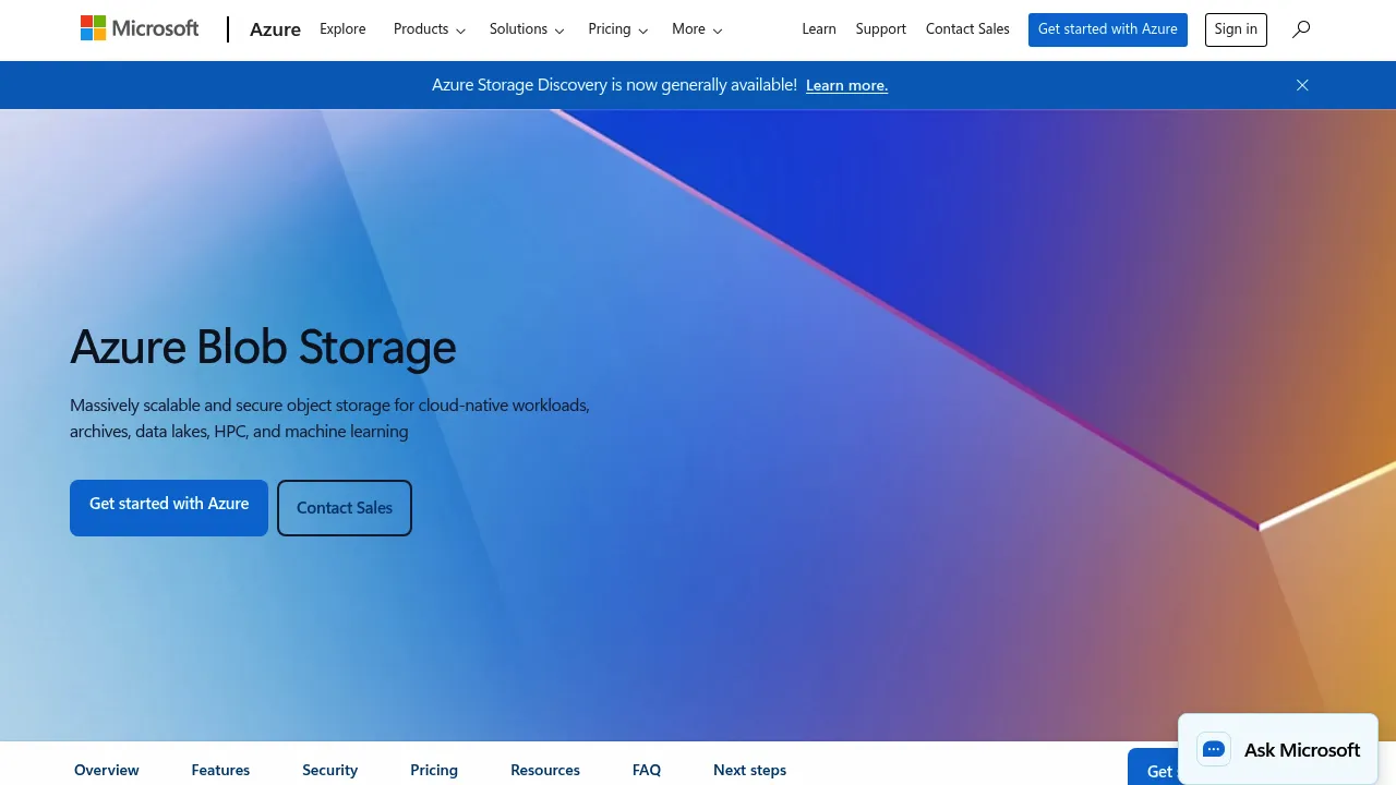 Azure Blob Storage screenshot