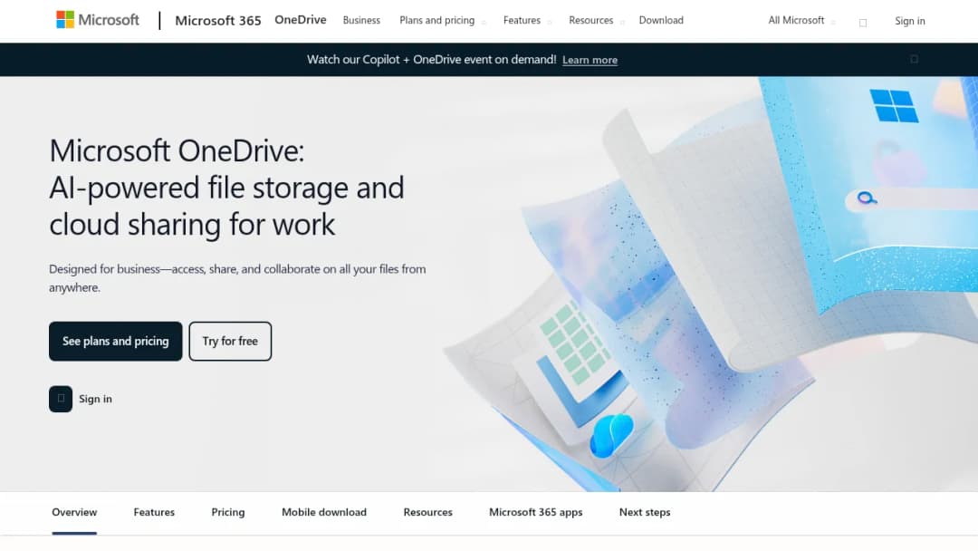 Microsoft OneDrive for Business screenshot
