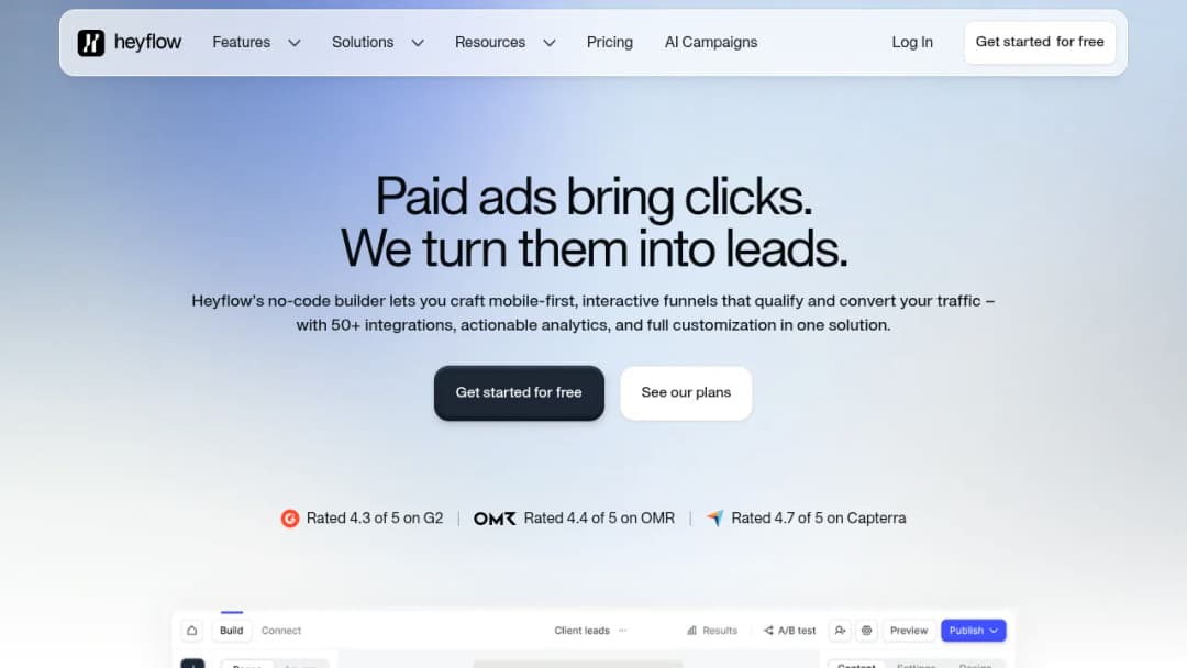 Heyflow screenshot