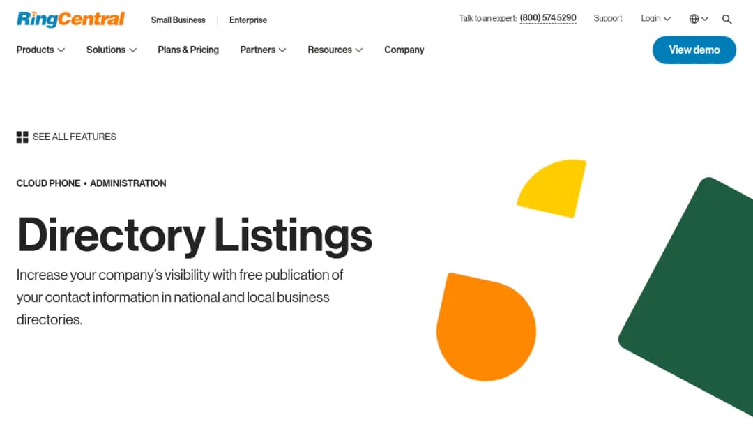 RingCentral Directory listing screenshot