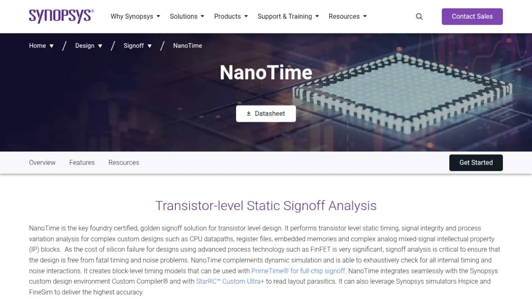 Synopsys NanoTime screenshot