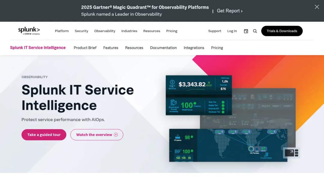 Splunk IT Service Intelligence screenshot