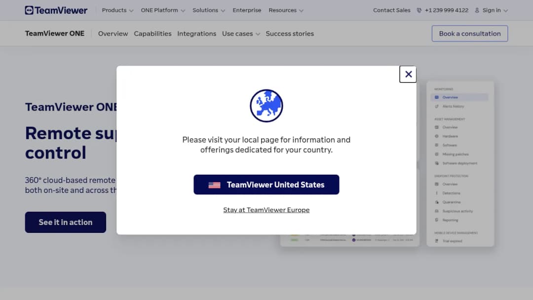 TeamViewer Remote support and control screenshot