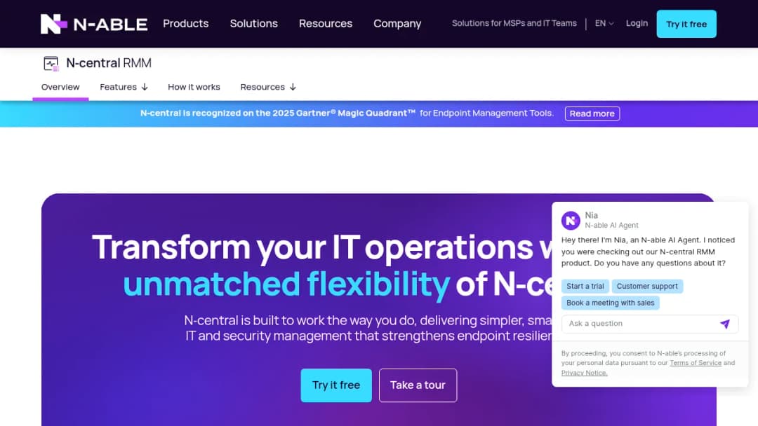 N-able N-central screenshot