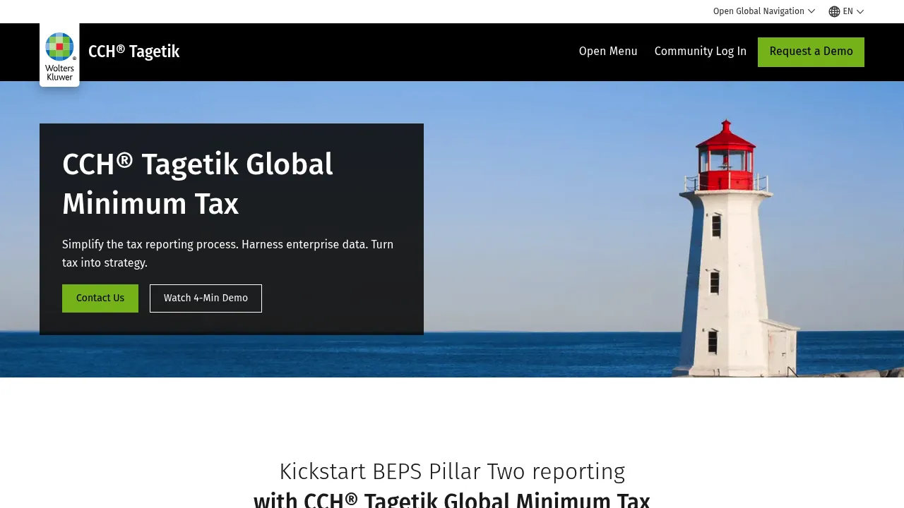 Wolters Kluwer CCH Tagetik: Global Minimum Tax screenshot