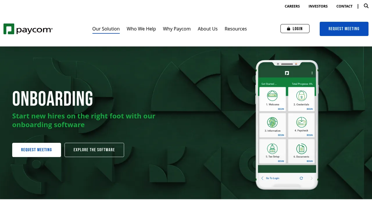 Paycom Onboarding screenshot