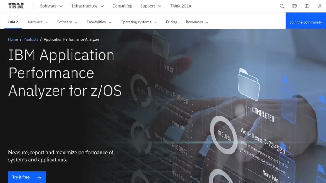 IBM Application Performance Analyzer screenshot