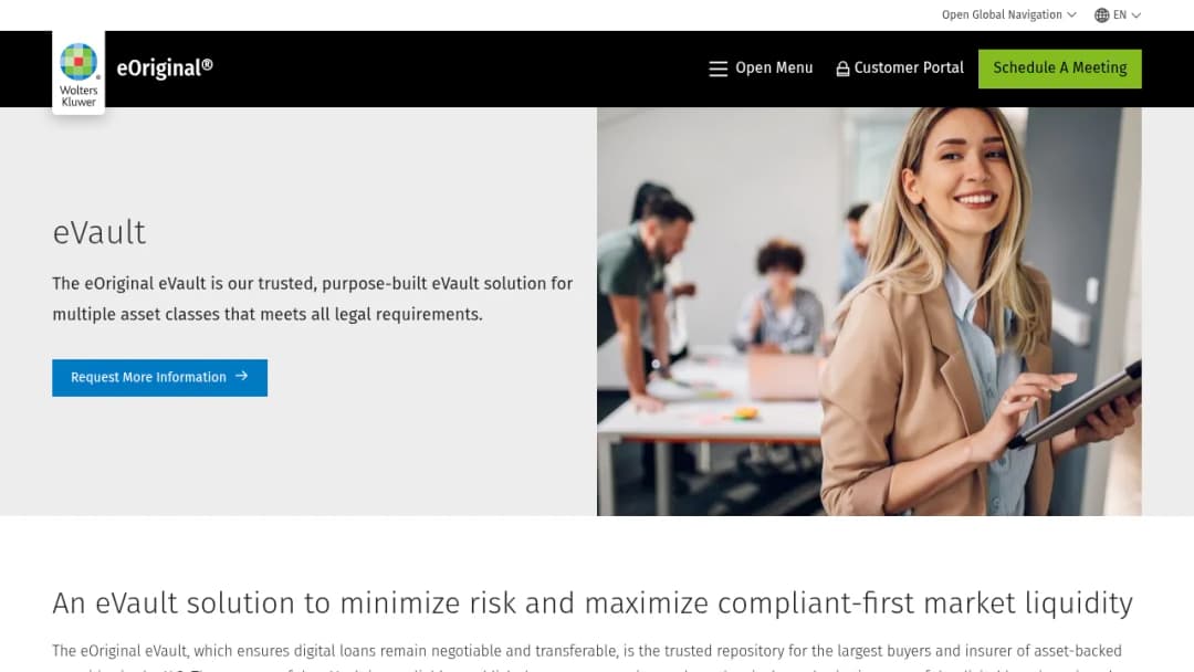 Wolters Kluwer eVault screenshot