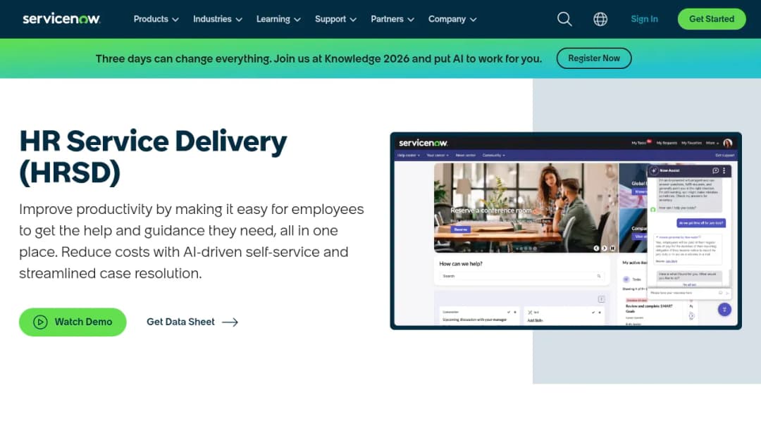ServiceNow HR Service Delivery screenshot