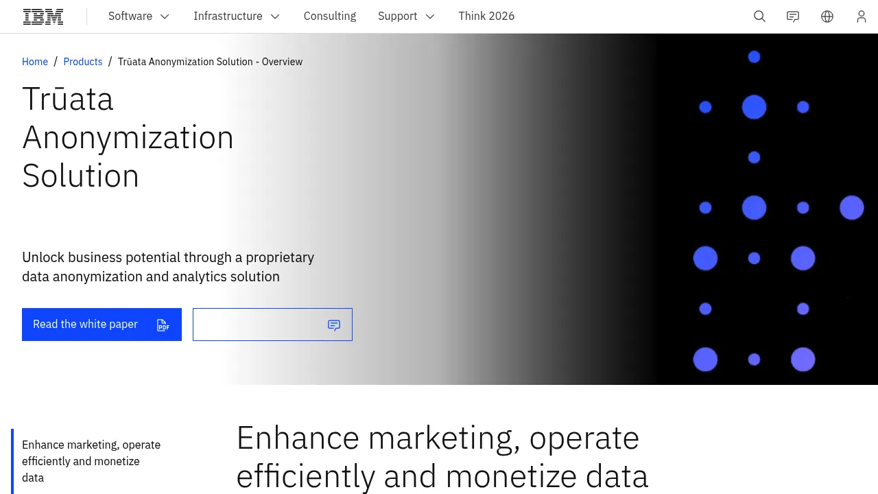 IBM Truata Anonymization Solution screenshot
