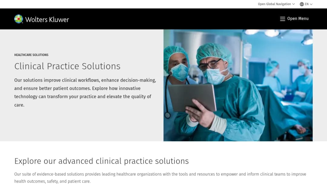 Wolters Kluwer Clinical practice screenshot