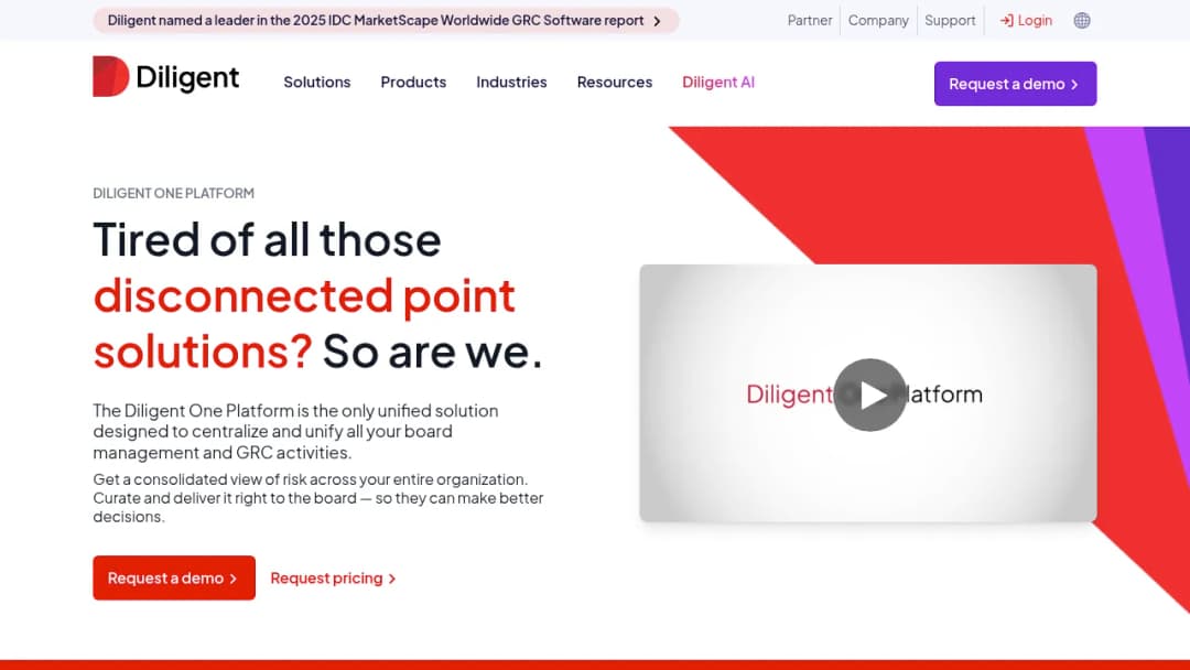Diligent One Platform screenshot
