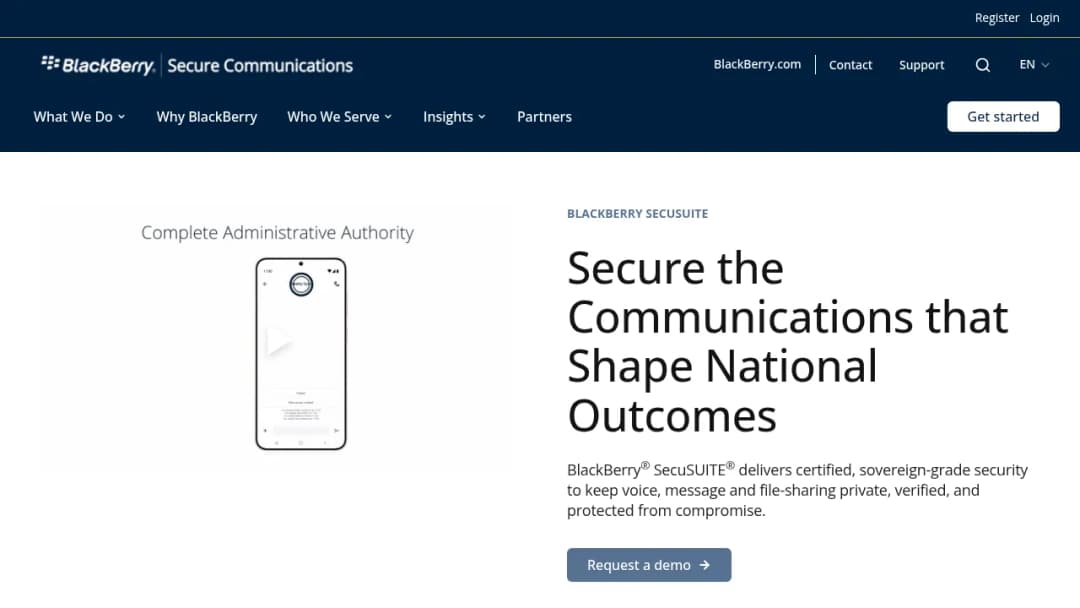 BlackBerry SecuSUITE screenshot