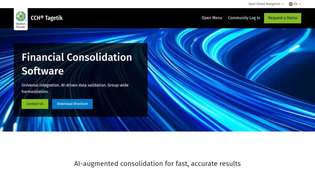 Wolters Kluwer CCH Tagetik: Financial Consolidation Software screenshot