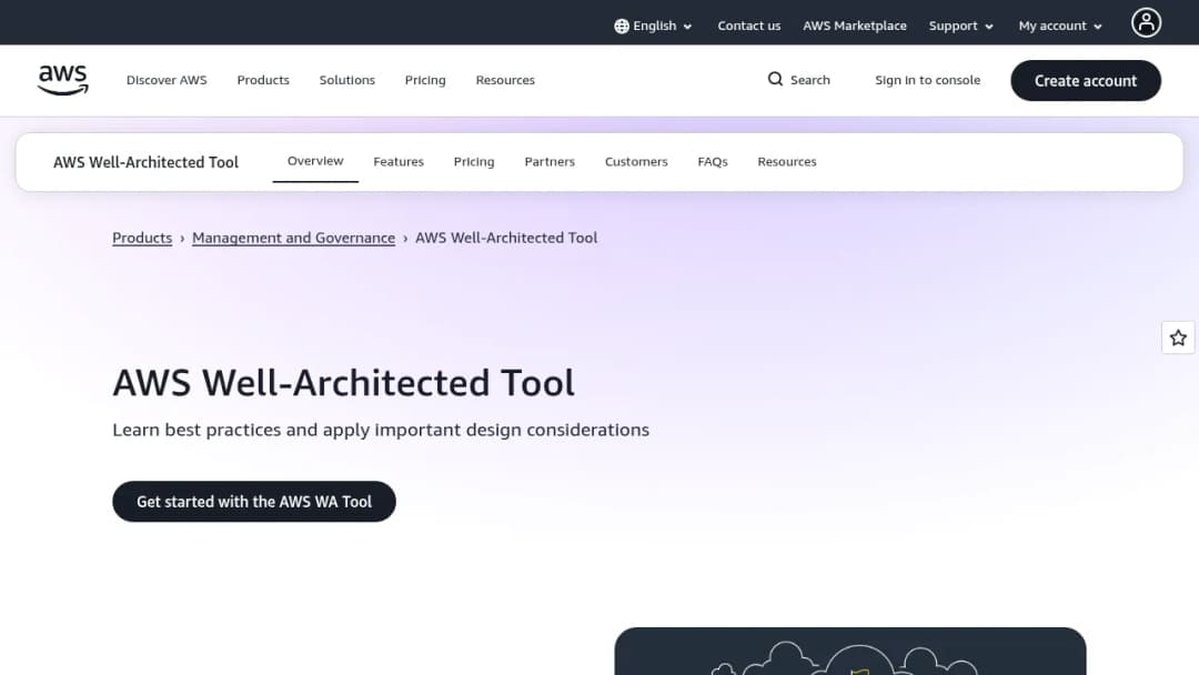 AWS Well-Architected Tool screenshot