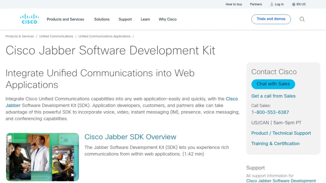 Cisco Jabber Software Development Kit screenshot