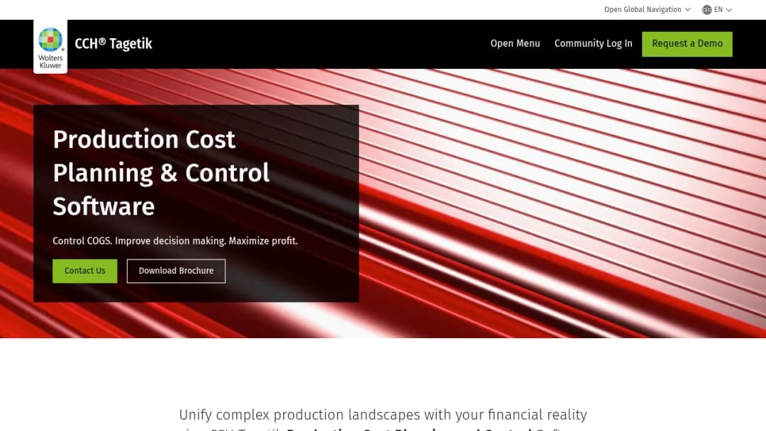Wolters Kluwer CCH Tagetik: Production Cost Planning & Control Software screenshot