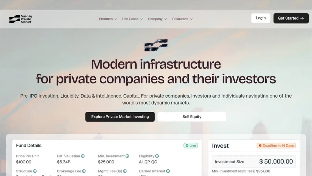 Nasdaq Private Market screenshot