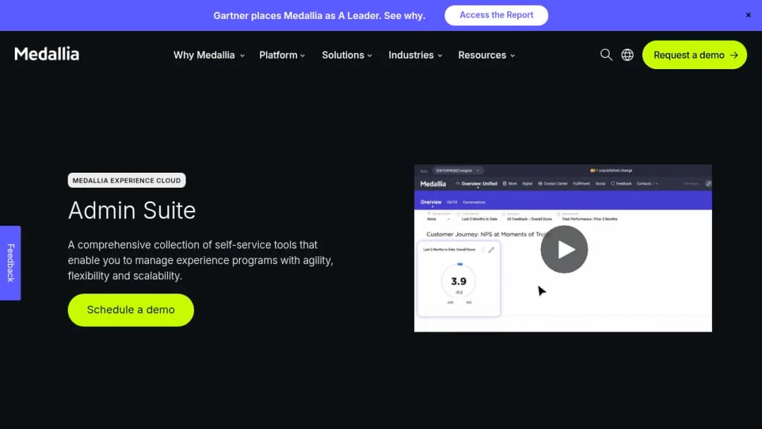 Medallia Administration screenshot