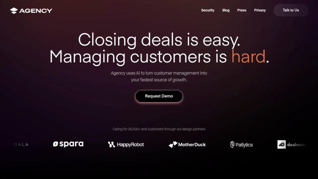 Agency screenshot
