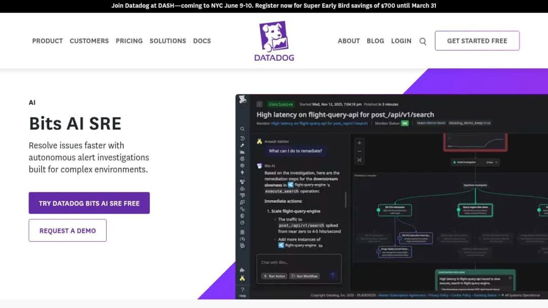 Datadog Bits AI SRE screenshot