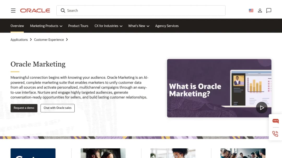 Oracle Marketing screenshot
