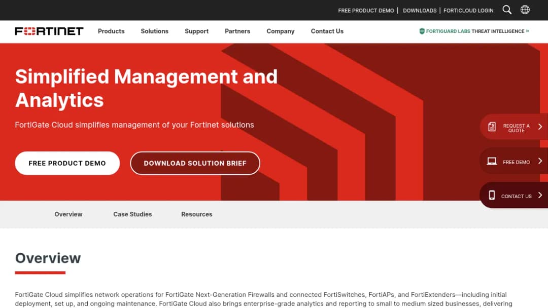 Fortinet Management & Reporting screenshot