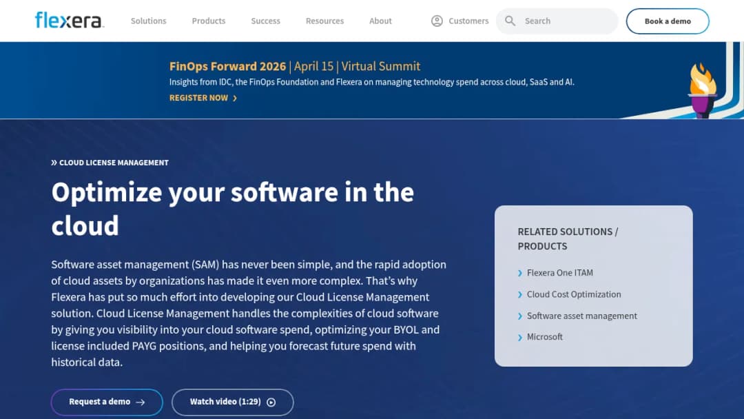 Flexera Cloud License Management screenshot