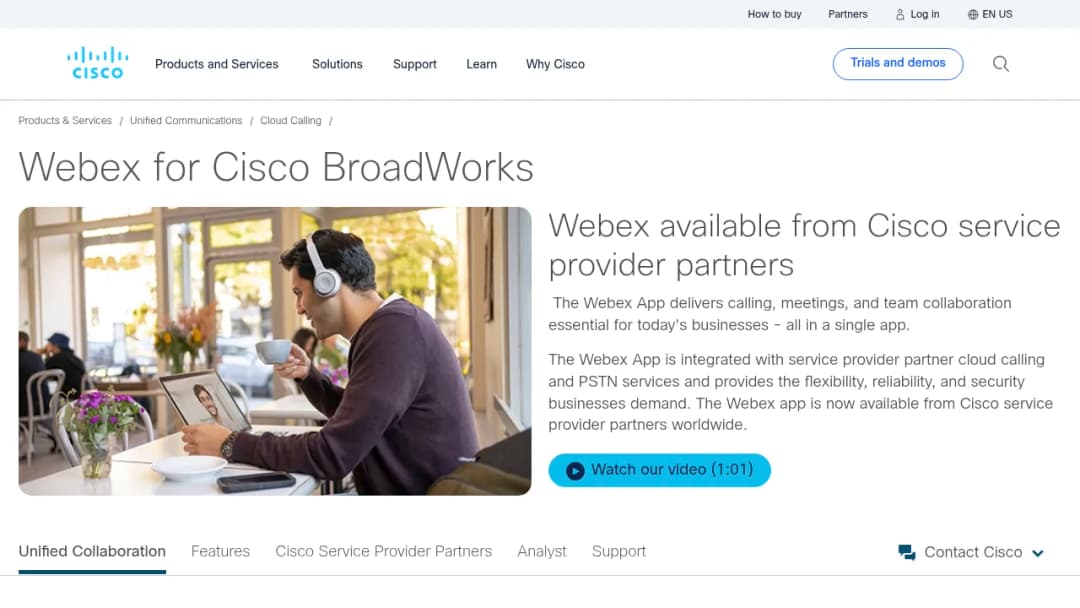 Cisco Webex for Cisco BroadWorks screenshot