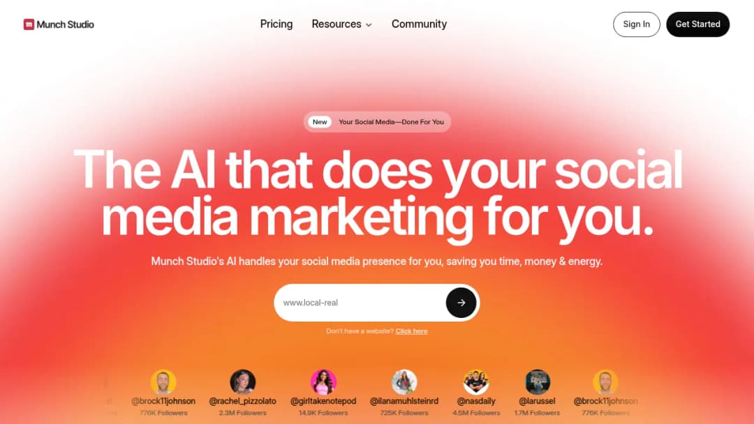 Munch Content Platform screenshot