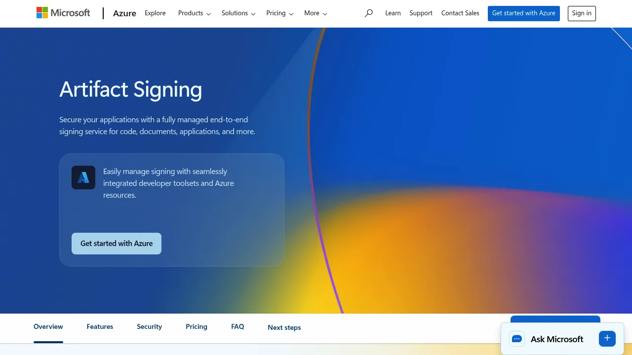 App Signing screenshot