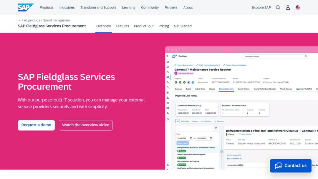 SAP Fieldglass Services Procurement screenshot