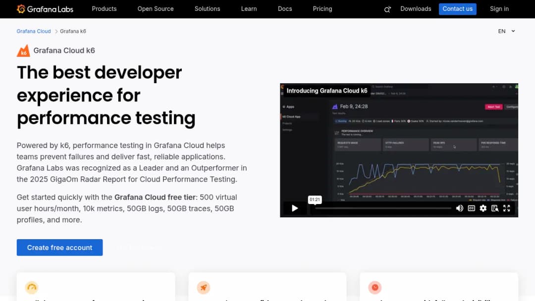 Grafana Labs Grafana k6 screenshot