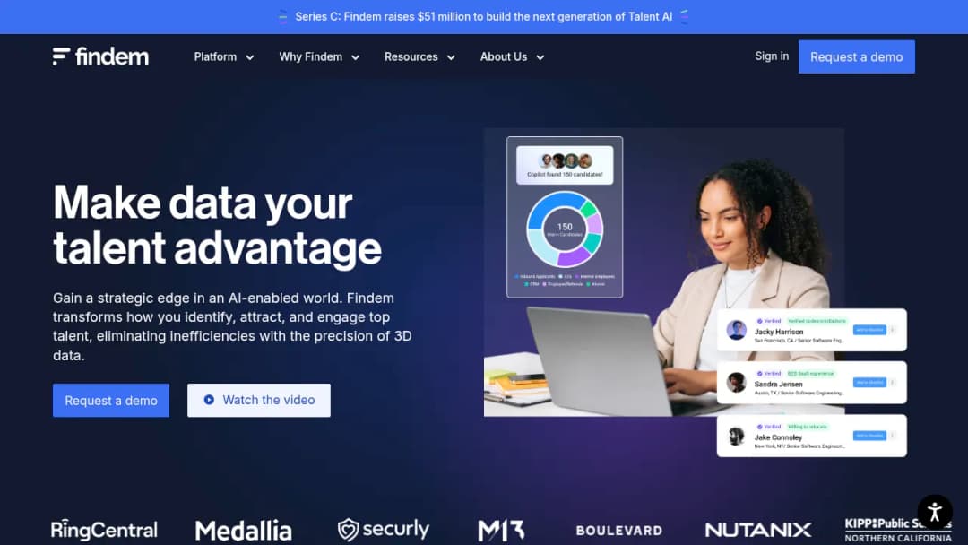 Findem screenshot