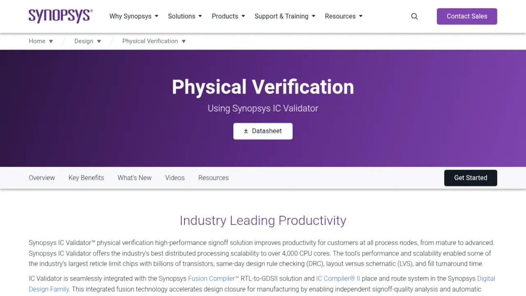 Synopsys IC ValidatorPhysical Verification screenshot