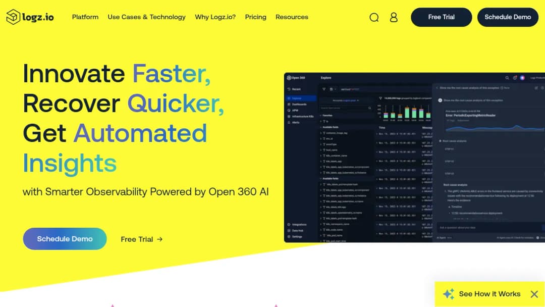 Logz.io screenshot