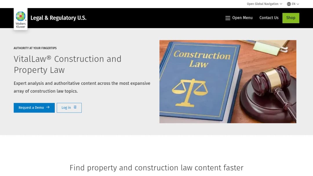 Wolters Kluwer VitalLaw® Construction and Property Law screenshot