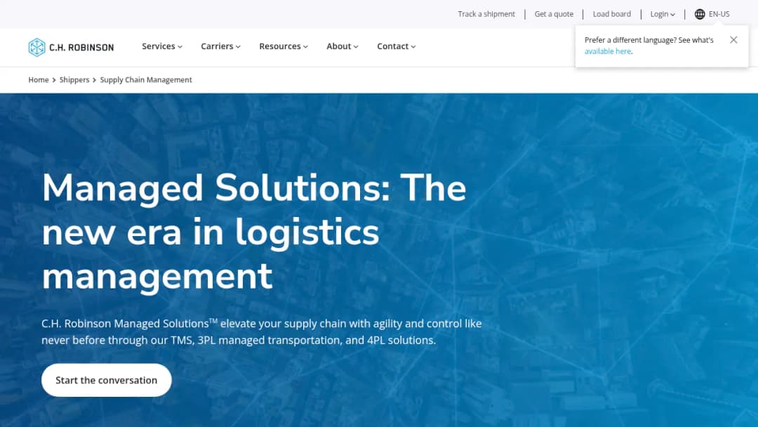 C.H. Robinson Managed Solutions screenshot