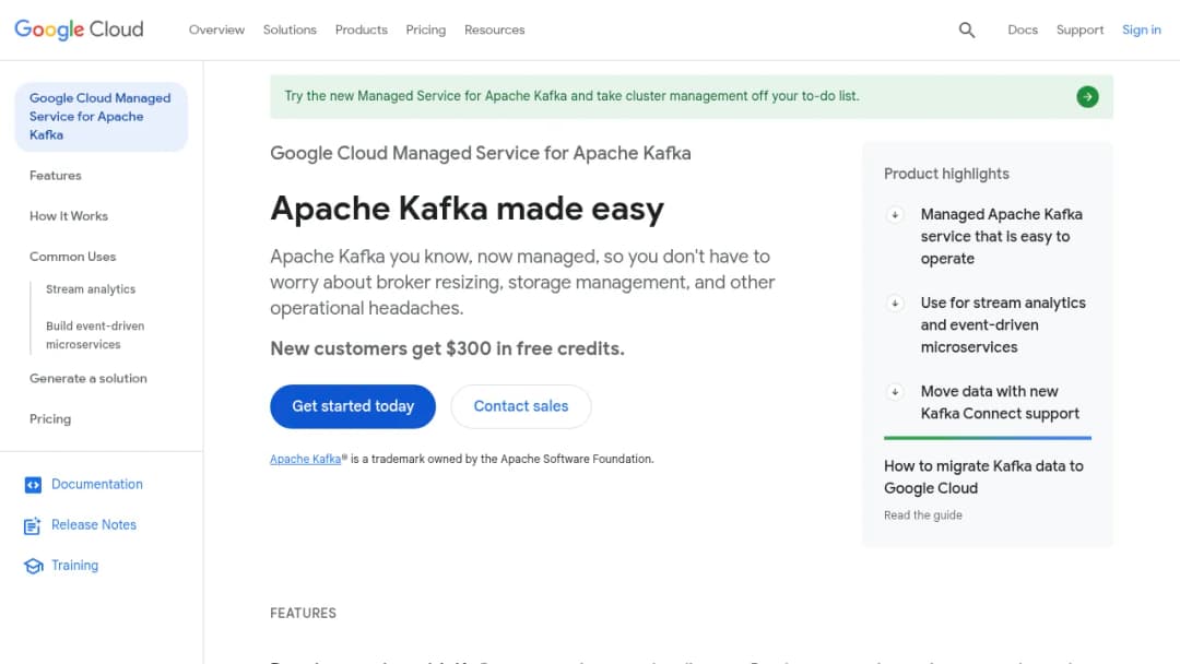 Managed Service for Apache Kafka screenshot