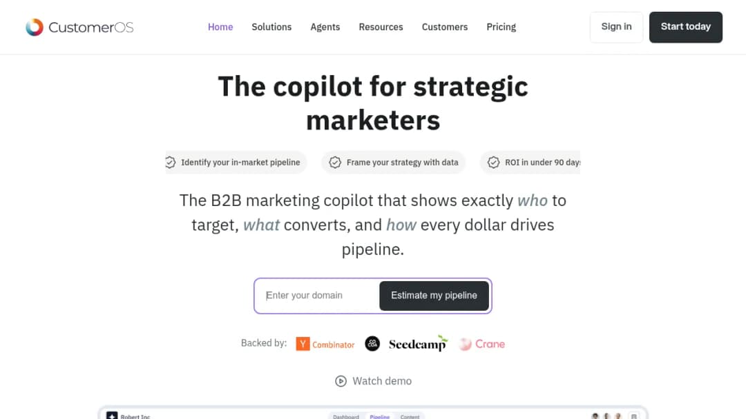 CustomerOS screenshot