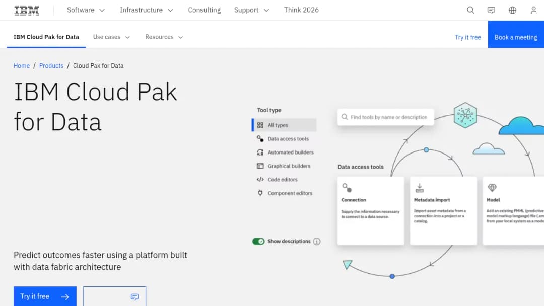 IBM Cloud Pak for Data screenshot