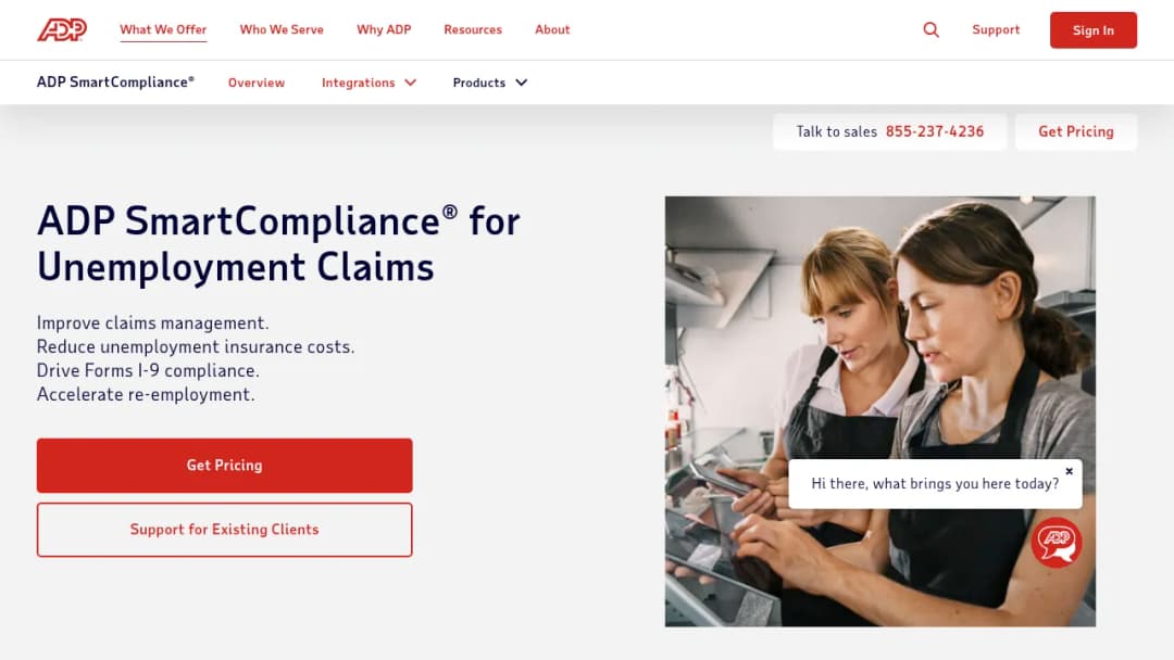 ADP Unemployment Claims screenshot