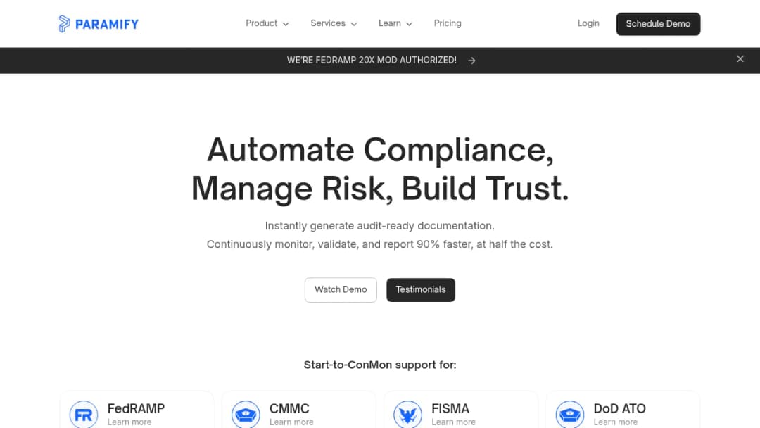 Paramify screenshot