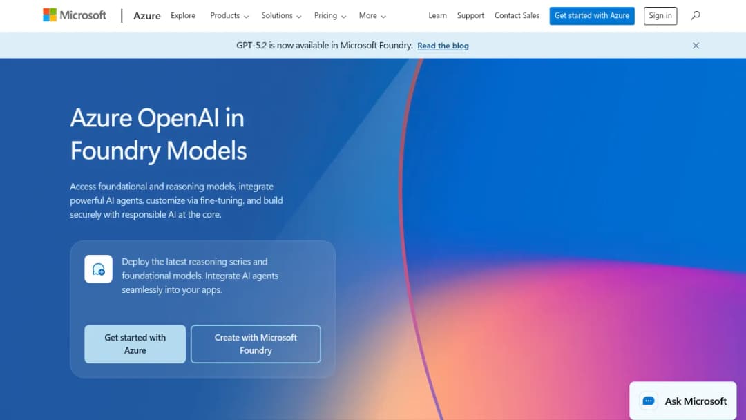 Microsoft Azure OpenAI in Foundry Models screenshot