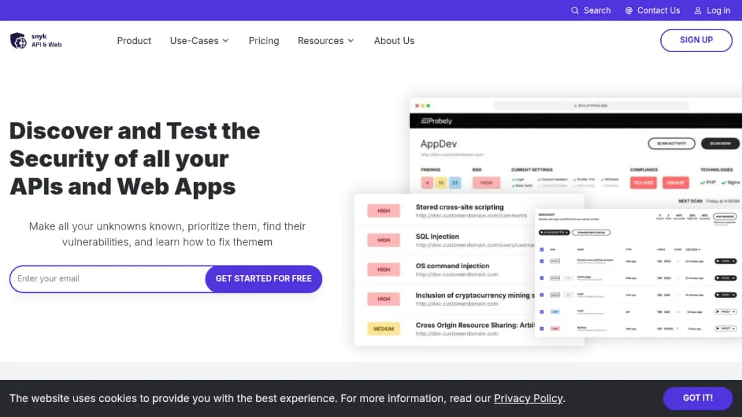 Probely screenshot